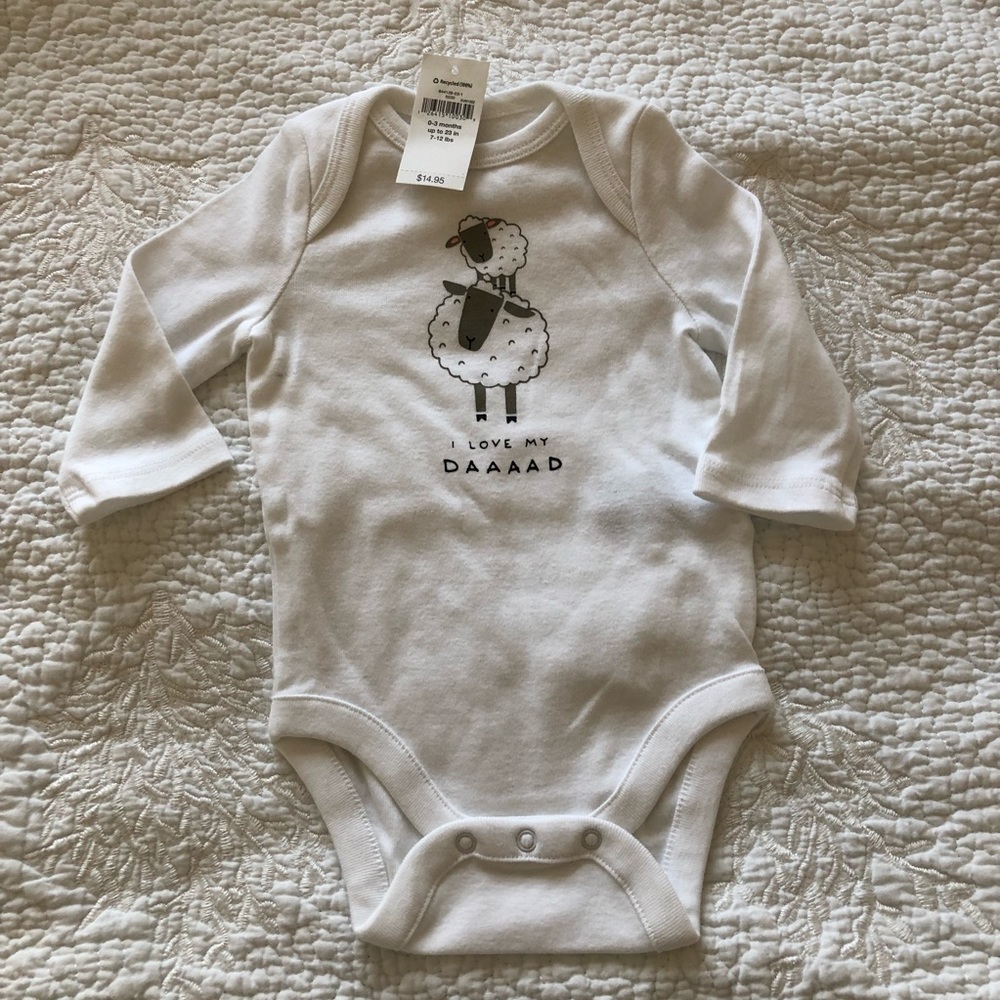 Baby Gap 0-3m LS onesie NWT